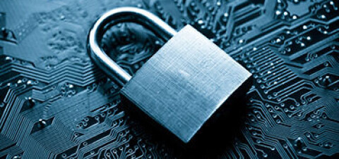 Padlock on chip board