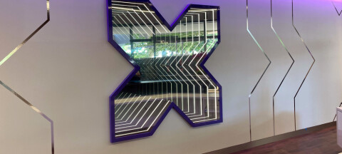 Nutanix 'X logo' lobby mirror