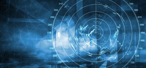 radar - abstract conceptual illustration of radar on a dark background